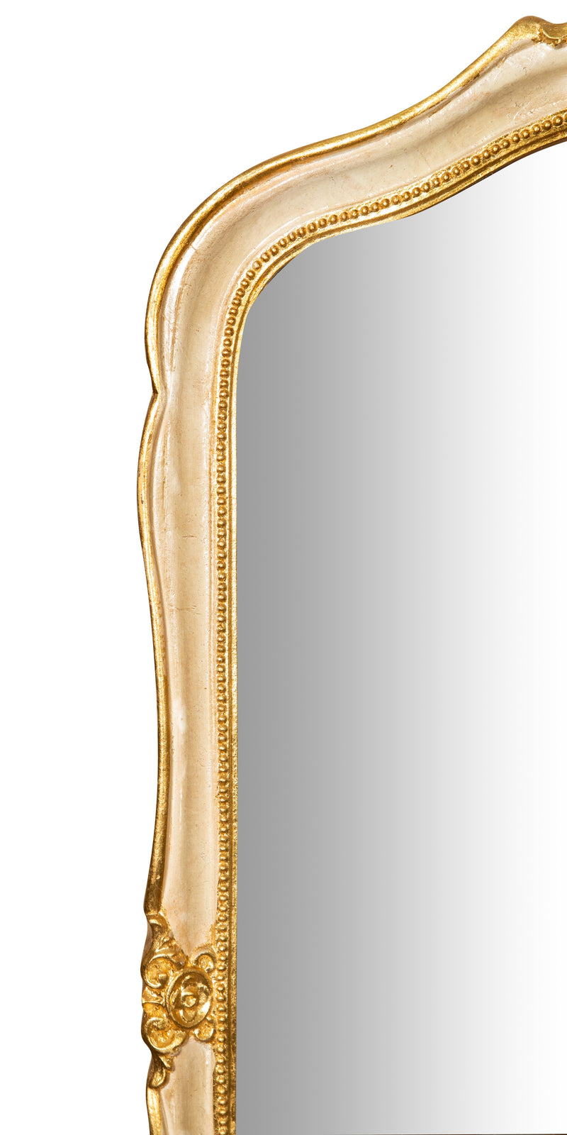 Biscottini SPECCHIERA DA PARETE IN LEGNO FINITURA FOGLIA ORO E AVORIO MADE IN ITALY