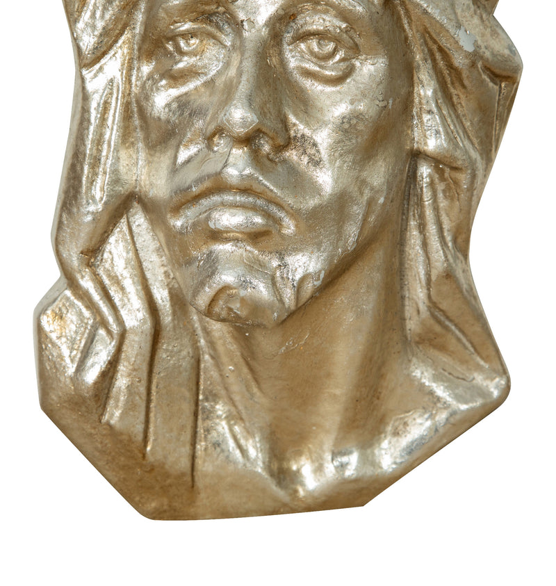 Biscottini DECORO DA PARETE VOLTO CRISTO FINITURA ARGENTO M MADE IN ITALY