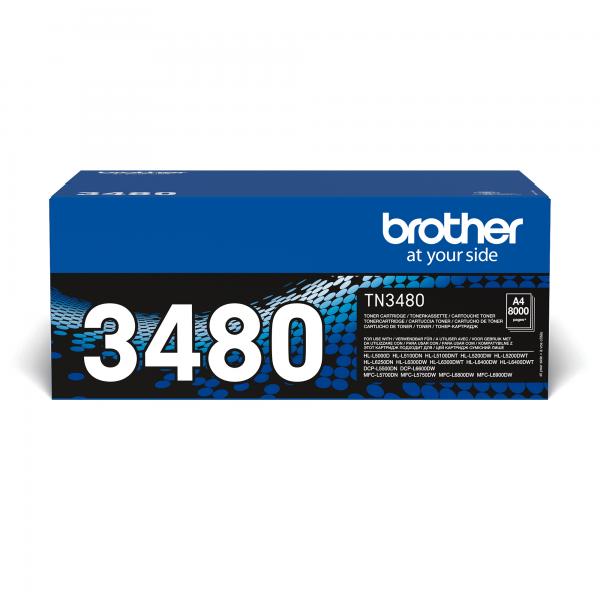 Toner originale Brother TN-3480 per stampanti Brother HL - Stampa fino a 8.000 pagine - Nero
