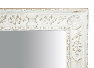 Biscottini SPECCHIERA DA PARETE VERTICALE/ORIZZONTALE IN LEGNO FINITURA BIANCO ANTICATO RETTANGOLARE MADE IN ITALY