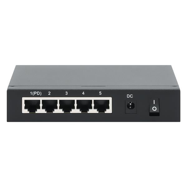 Switch Gigabit Intellinet PoE+ a 5 porte con passthrough PoE, 4 porte PSE PoE, 1 porta PD PoE, IEEE 802.3at/af Power-over-Ethernet (PoE+/PoE)