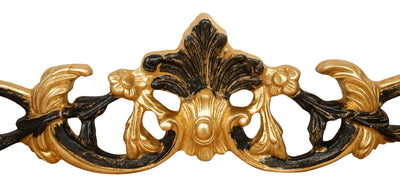 Biscottini SOPRAPORTA IN LEGNO FOGLIA ORO E NERO ANTICATO Made in Italy Fregio Offerta