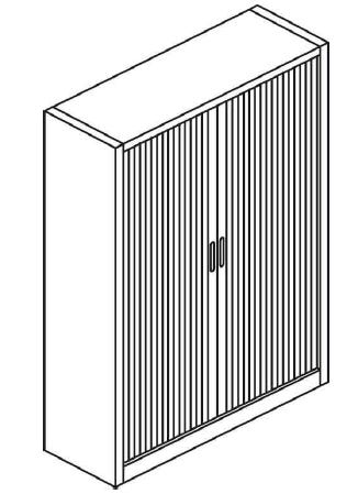 Armadio con porte scorrevoli a serrandina da ufficio operativo cm. 120x45x200h