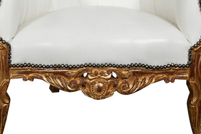 Biscottini POLTRONA A TRONO STILE FRANCESE LUIGI XVI IN LEGNO MASSELLO DI FAGGIO Opulenta,