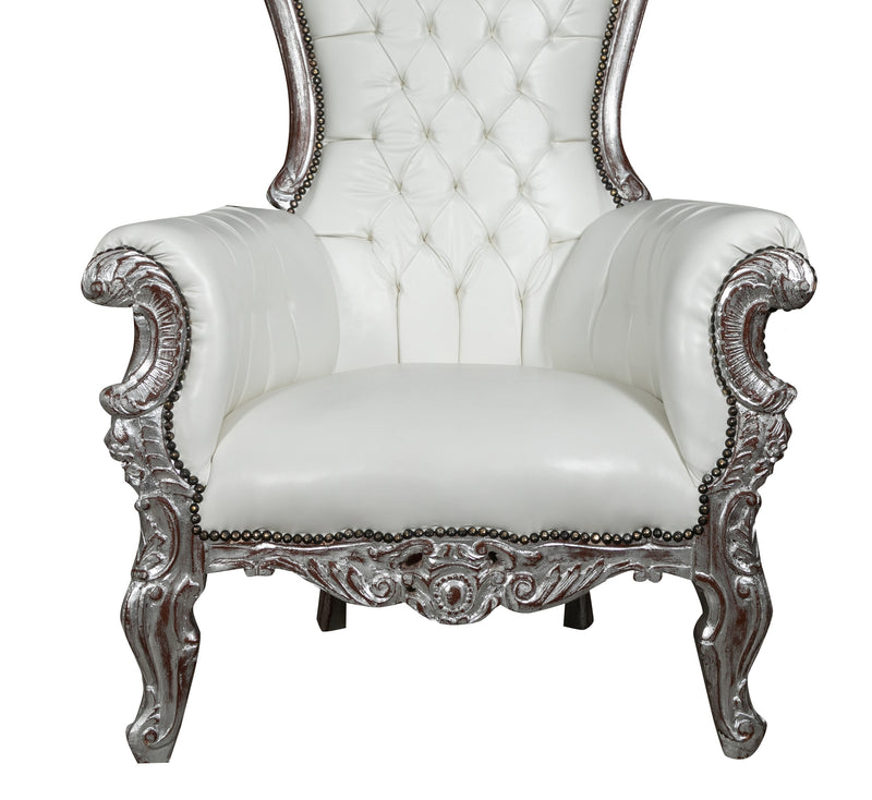 Biscottini POLTRONA A TRONO STILE FRANCESE LUIGI XVI IN LEGNO MASSELLO DI FAGGIO Opulenta,