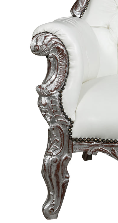 Biscottini POLTRONA A TRONO STILE FRANCESE LUIGI XVI IN LEGNO MASSELLO DI FAGGIO Opulenta,