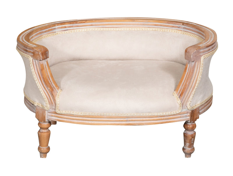 Biscottini POUF CON SCHIENALE STILE FRANCESE LUIGI XVI IN LEGNO MASSELLO DI FAGGIO XVI,