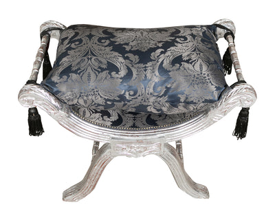 Biscottini PANCHETTA STILE FRANCESE LUIGI XVI IN LEGNO MASSELLO DI FAGGIO faldistorio XVI,