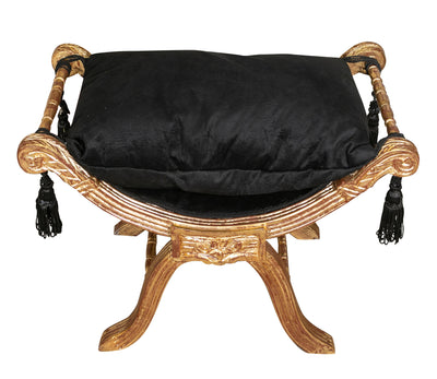 Biscottini PANCHETTA STILE FRANCESE LUIGI XVI IN LEGNO MASSELLO DI FAGGIO faldistorio XVI,