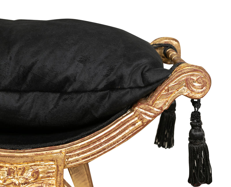 Biscottini PANCHETTA STILE FRANCESE LUIGI XVI IN LEGNO MASSELLO DI FAGGIO faldistorio XVI,