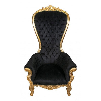 Biscottini Poltrona a trono stile francese Luigi XVI in legno massello di faggio Opulenta,