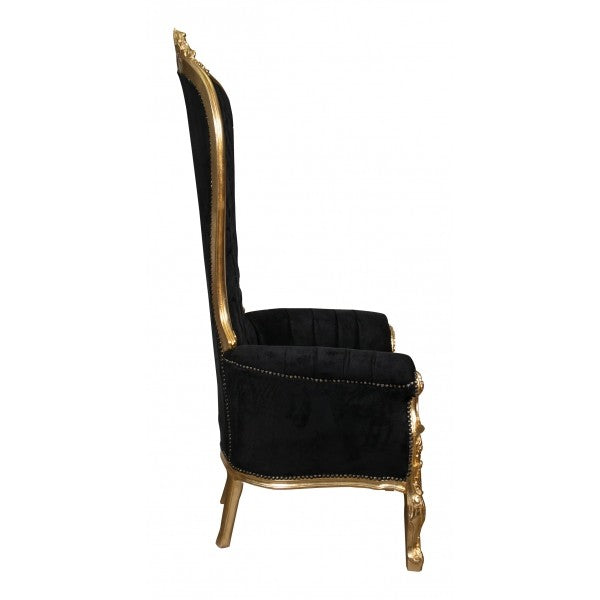 Biscottini Poltrona a trono stile francese Luigi XVI in legno massello di faggio Opulenta,