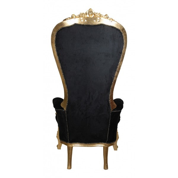 Biscottini Poltrona a trono stile francese Luigi XVI in legno massello di faggio Opulenta,