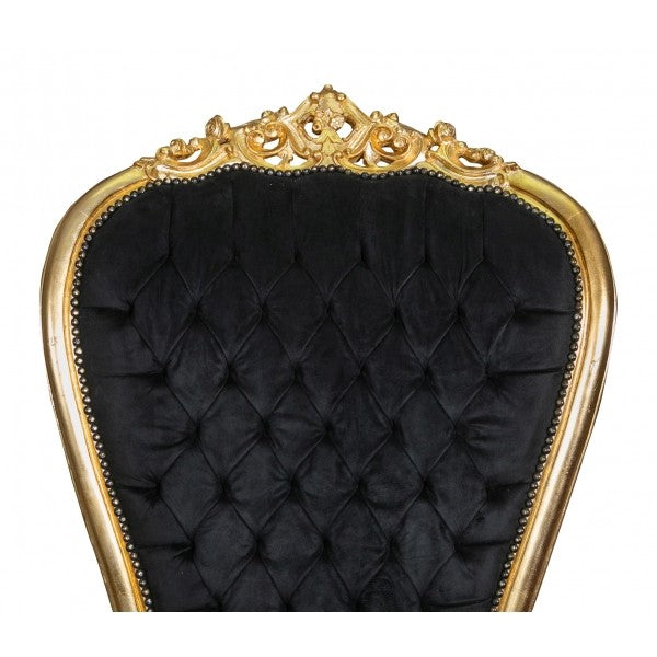 Biscottini Poltrona a trono stile francese Luigi XVI in legno massello di faggio Opulenta,