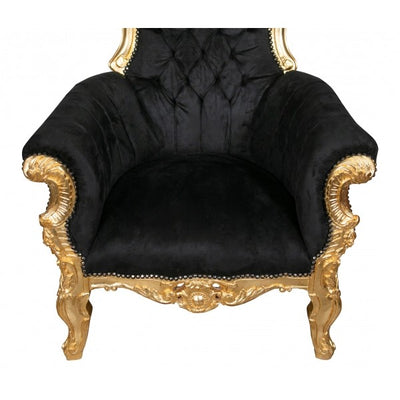 Biscottini Poltrona a trono stile francese Luigi XVI in legno massello di faggio Opulenta,