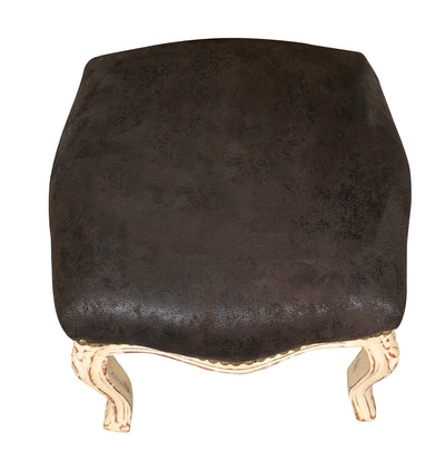 Biscottini Panchetto poggia piedi stile francese Luigi XVI in legno massello di faggio L42XPR42XH42 cm