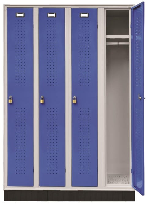 Armadio metallico per spogliatoio con piano superiore a 4 posti cm. 120x50x175h