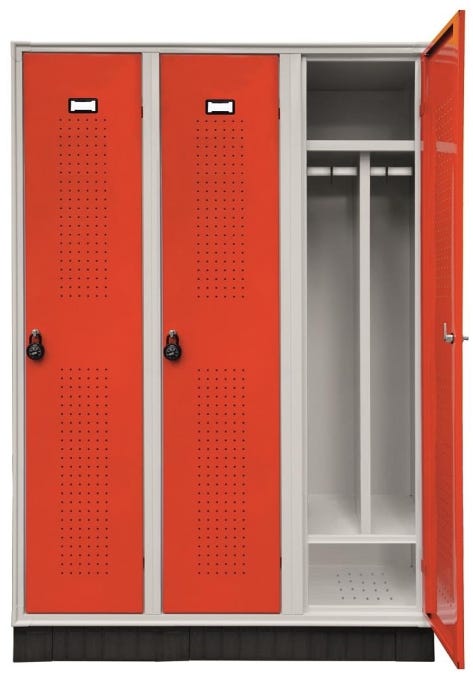 Armadio spogliatoio metallico a norma asl a 3 posti cm. 120x50x175h