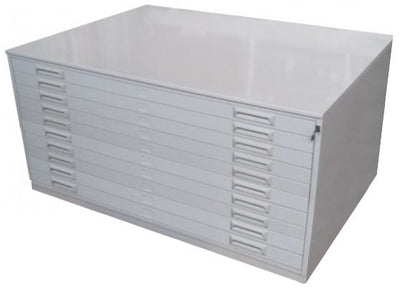 Cartella portadisegni orizzontale metallica con 10 cassetti per fogli A0 cm. 140x96,5x97h