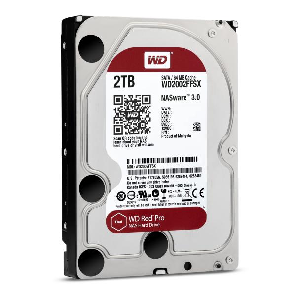 Hard Disk WD RED PRO WD2002FFSX - 2TB (2000 GB) per NAS - SATA 3 / 600 MB/sec. - 7200 RPM - Buffer 64 MB Cache - Interno