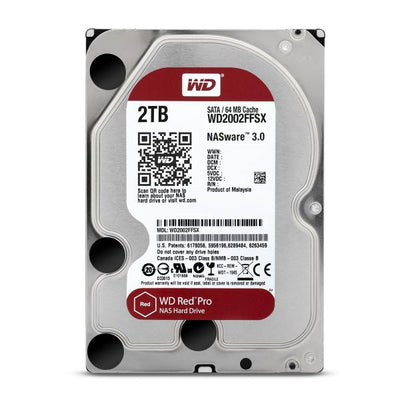 Hard Disk WD RED PRO WD2002FFSX - 2TB (2000 GB) per NAS - SATA 3 / 600 MB/sec. - 7200 RPM - Buffer 64 MB Cache - Interno