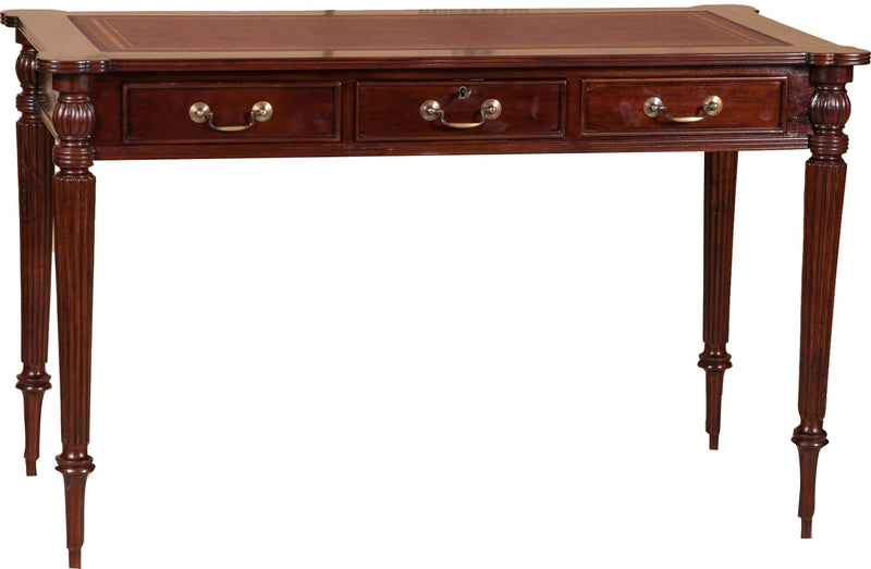 Biscottini Scrivania scrittoio in legno massello di mogano finitura noce 126x65x75 cm