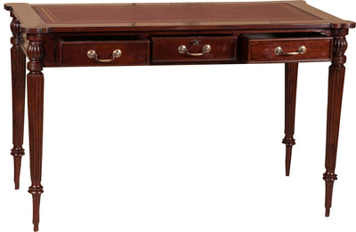 Biscottini Scrivania scrittoio in legno massello di mogano finitura noce 126x65x75 cm