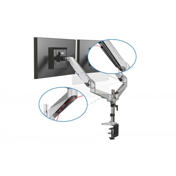 Digitus Supporto per doppio monitor, 2x 32, 2x 8 kg (DIGITUS DUAL LED/LCD TABLE - MOUNT WITH GAS SPRING)