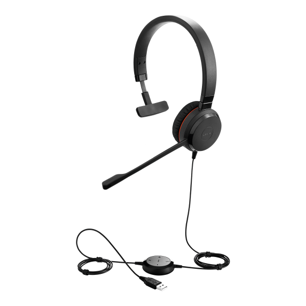 Evolve 30 II MS Mono, Monofonico, 3.5mm / USB, Padiglione auricolare, Nero, Cablato, Sovraurale