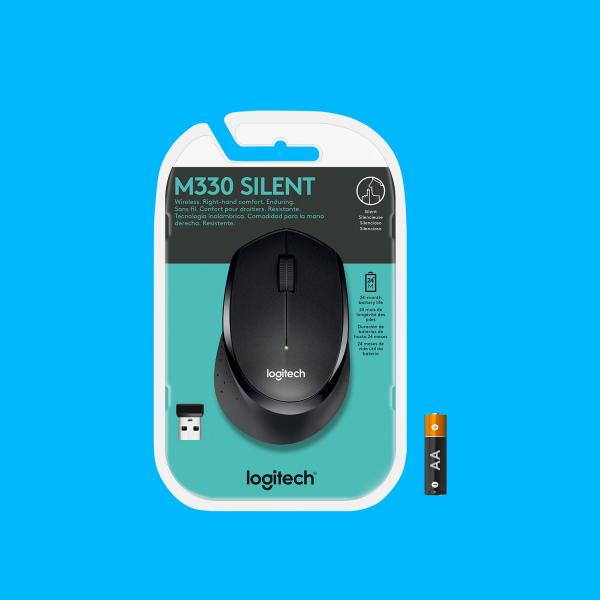 MOUSE LOGITECH M330 Silent Plus - WIRELESS BLACK 910-004909