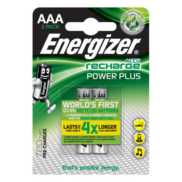 Confezione 2 Batterie Ricaricabili Ministilo Energizer Power Plus Aaa - Tipo Mini Stilo "aaa" - 700 Mah