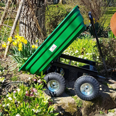 Carrello da Giardino Max. 300kg Cassone Ribaltabile Funzione Inclinazione Cariola Giardin