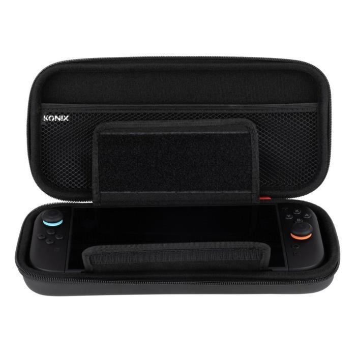 Custodia protettiva e di trasporto - KONIX - Console Nintendo Switch 2 - Rete porta accessori - 8 scomparti per giochi - Nero