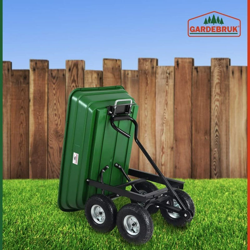 Carrello da Giardino Max. 300kg Cassone Ribaltabile Funzione Inclinazione Cariola Giardin