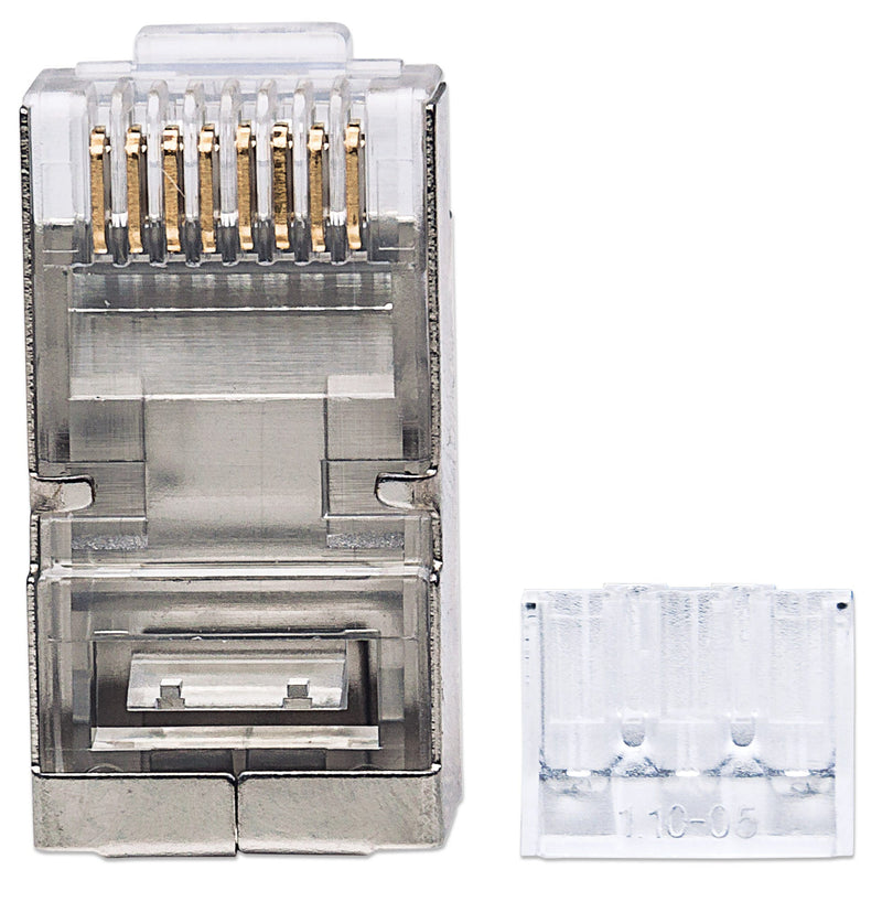 Confezione 50 Plug RJ45 STP per Cavo Rigido Flessibile Cat.6A STP