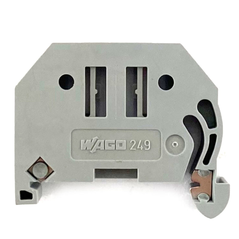 Blocchetto di Arresto Grigio 10mm per Guida DIN 35 Wago 249-117 per Terminali PCB