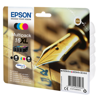 Confezione multipla Epson 16XL - Confezione da 4 - XL - Nero, Giallo, Ciano, Magenta