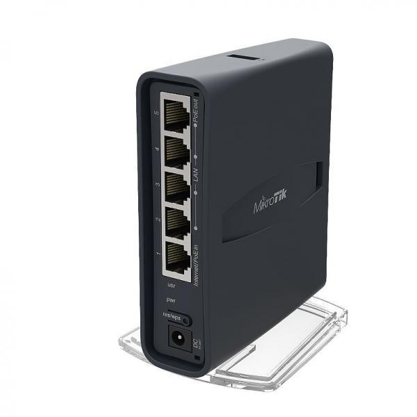 Mikrotik hAP ac lite tower Nero Supporto Power over Ethernet [PoE] (MikroTik hAP AC Lite Router + Access Point [Tower Shape] - RB952UI-5AC2ND-TC [RouterOS L4, UK PSU])