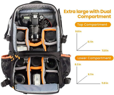 Pro PB-01 Zaino Fotografico Grande e Borsa a Tracolla per Fotocamera per Obiettivi Trepp