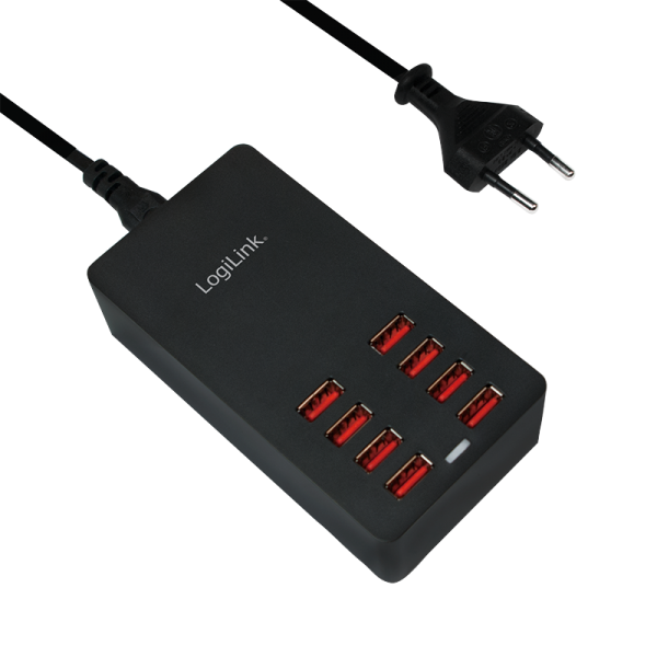 Caricatore da Tavolo a 8 porte USB 44W Nero