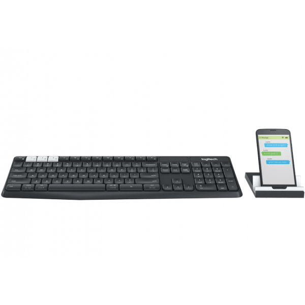 Tastiera multidispositivo Logitech K375s: Bluetooth, 2,4 GHz