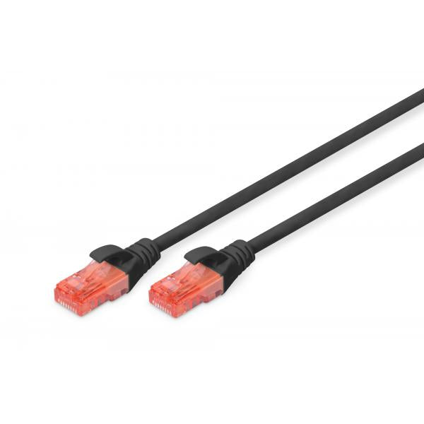 Cavo di rete Patch dritto - Non schermato - CAT. 6E - Lunghezza 50 centimetri - Nero
