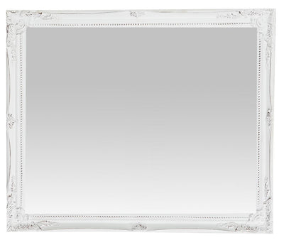 Biscottini Specchio Specchiera da parete e appendere verticale/orizzontale L47xPR4xH57 cm finitura bianco anticato.
