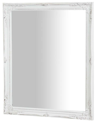 Biscottini Specchio Specchiera da parete e appendere verticale/orizzontale L47xPR4xH57 cm finitura bianco anticato.