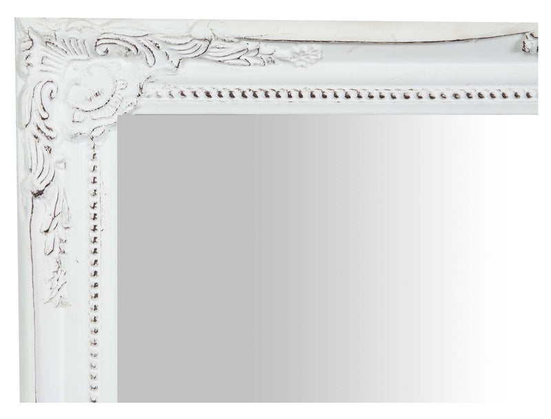 Biscottini Specchio Specchiera da parete e appendere verticale/orizzontale L47xPR4xH57 cm finitura bianco anticato.