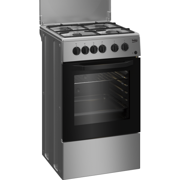 Beko Cucina A Gas 4 Bruciatori Forno Elett.54lt 50x50 Silver Css42014fs