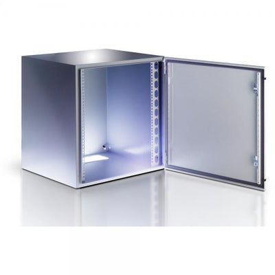 Armadio Rack 19'' a muro 13U grigio IP65 porta vetro prof. 400 mm