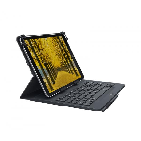 Logitech 920-008340 tastiera per dispositivo mobile QWERTY Nordic Bluetooth Nero (Universal Kyb folio Pan Nordic - for 9 + 10 tablets, Black - Warranty: 24M)