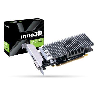 INNO3D N1030-1SDV-E5BL scheda video NVIDIA GeForce GT 1030 2 GB GDDR5 (Inno3D GeForce GT 1030 0dB - grafikkor)