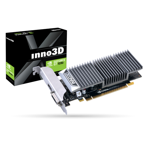 INNO3D N1030-1SDV-E5BL scheda video NVIDIA GeForce GT 1030 2 GB GDDR5 (Inno3D GeForce GT 1030 0dB - grafikkor)